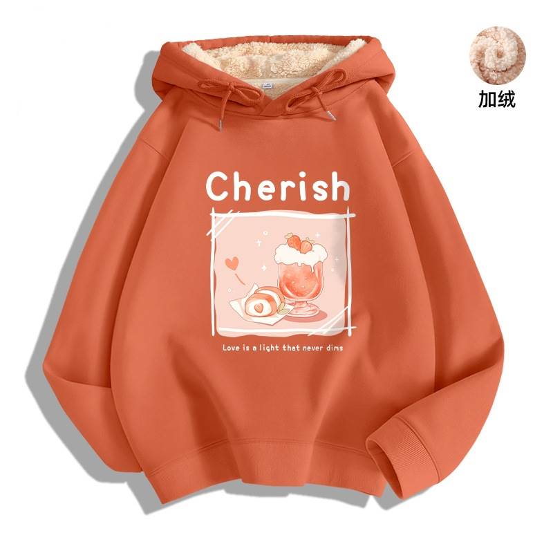 두건 양고기 양털-따뜻한 오렌지-오렌지 음료