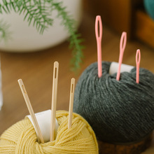 日本进口seeknit缝合针竹制缝衣针大头针中粗毛线用手缝针绣花针