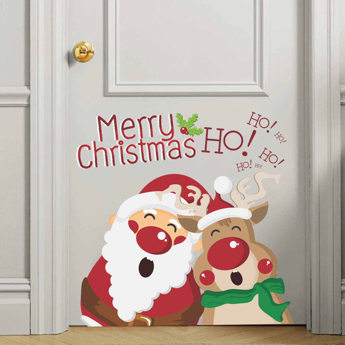 Joyeux Noël Père Noël Faon Fenêtre Verre Décoration Wall Sticker Gros Nihaojewelry display picture 4