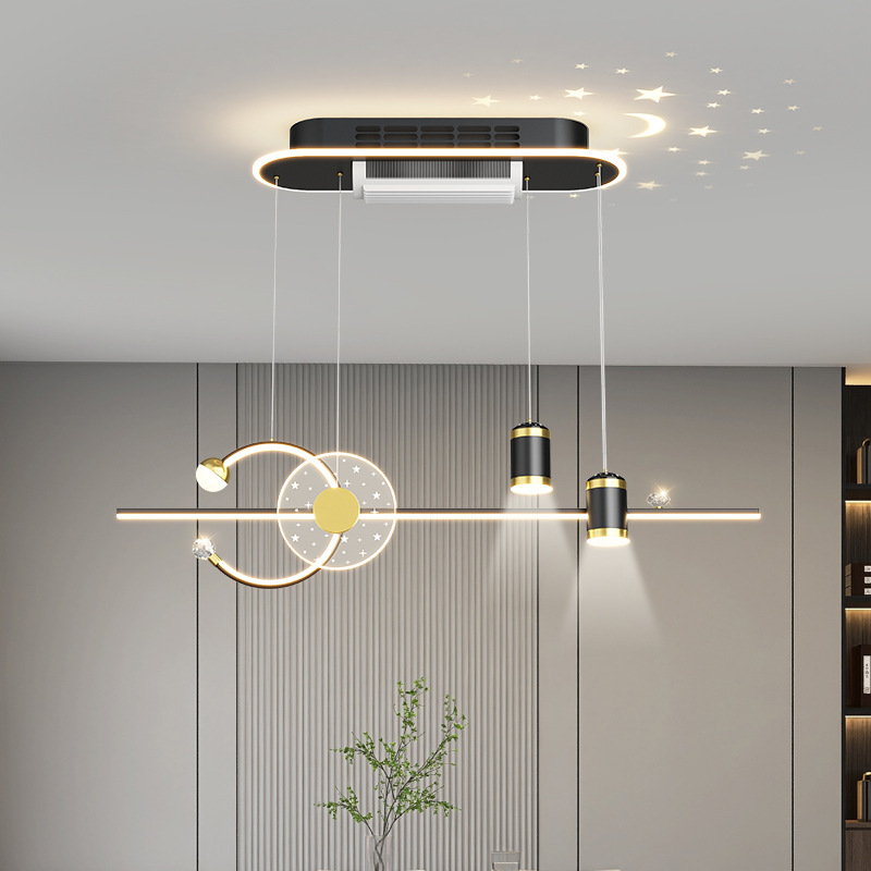 Lámpara de ventilador sin hoja de espectro completo lámpara de comedor nórdica moderna atmósfera artística creativa mesa de comedor bar luz de restaurante simple