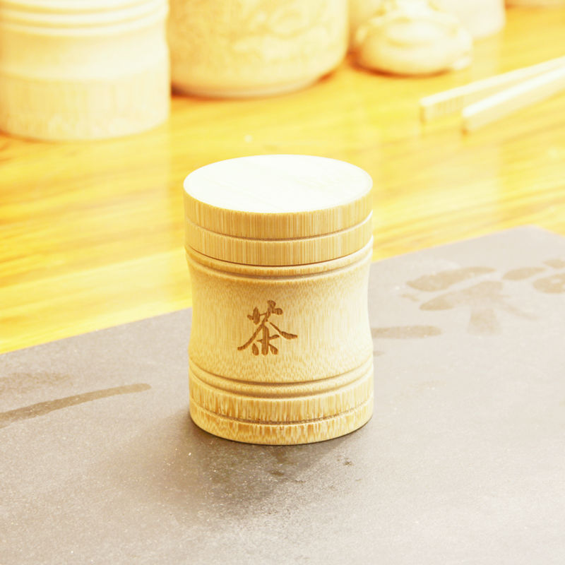 ポータブル茶葉缶密封缶旅行元生態竹製貯蔵缶茶缶彫刻茶桶特色竹工芸品|undefined