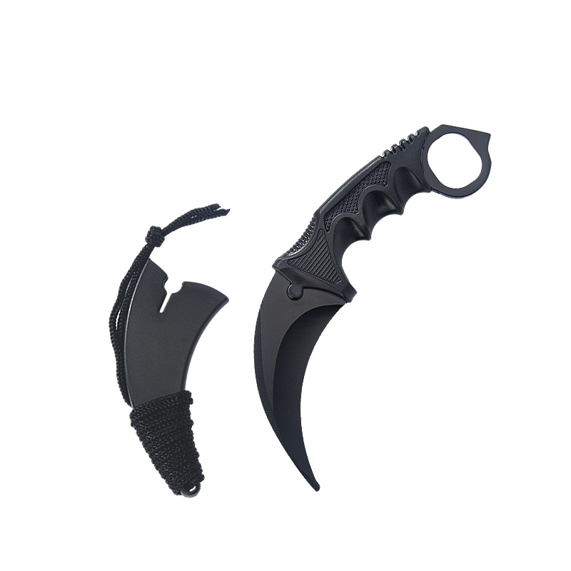 Cubierta de cuchillo negro + cuerda