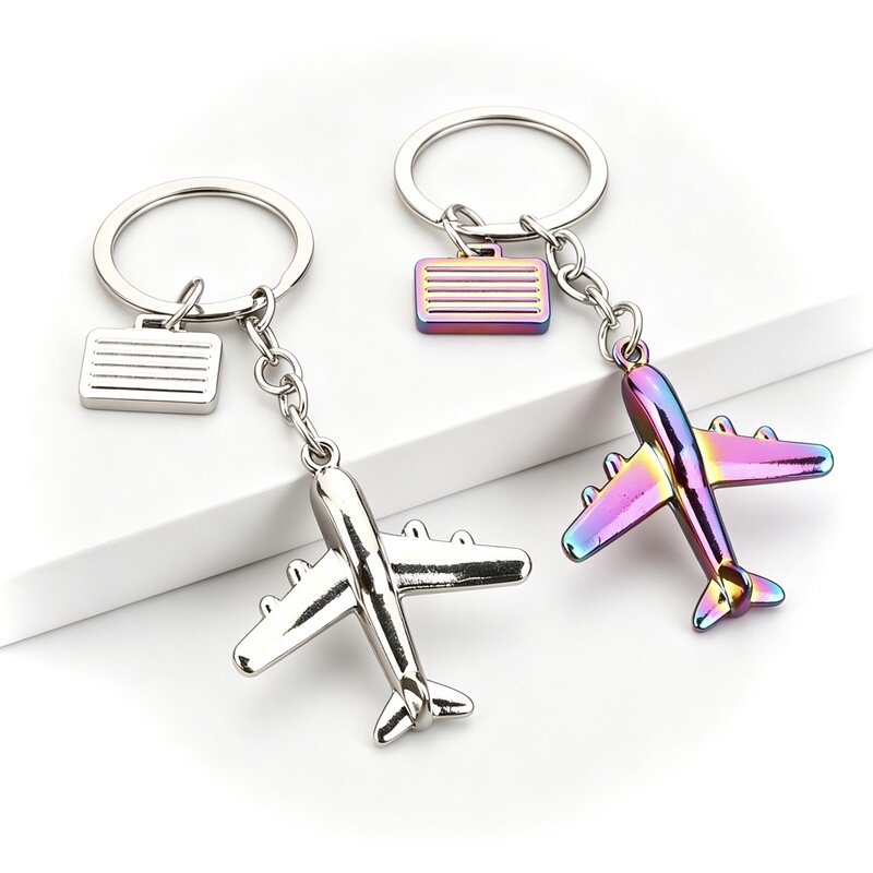 Cross-Border Exclusive Supply of Creative Airplane Keychains, Couple Style Metal Replica Passenger Plane Pendants, Travel Souvenir Gifts and Accessories Cross-Border Exclusive Supply of Creative Airplane Keychains, Couple Style Metal Replica Passenger Plane Pendants, Travel Souvenir Gifts and Accessories