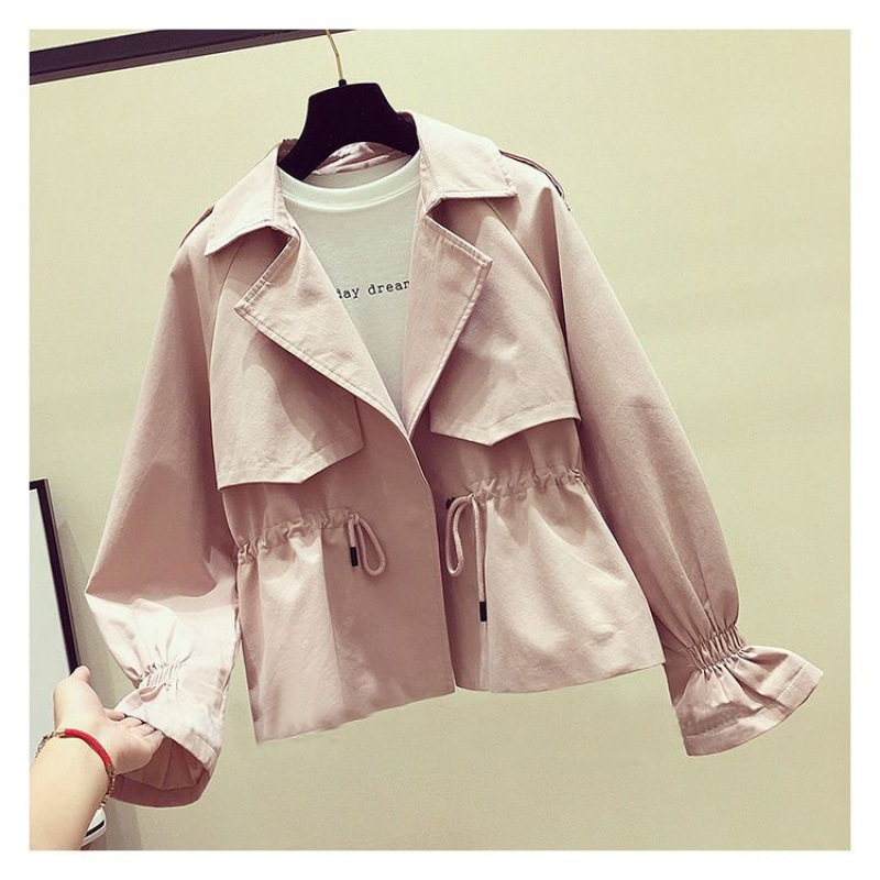 Short trench coat for women 2023 Spring and Autumn New Korean style fashionable loose all-match waist slimming coat for women trendy