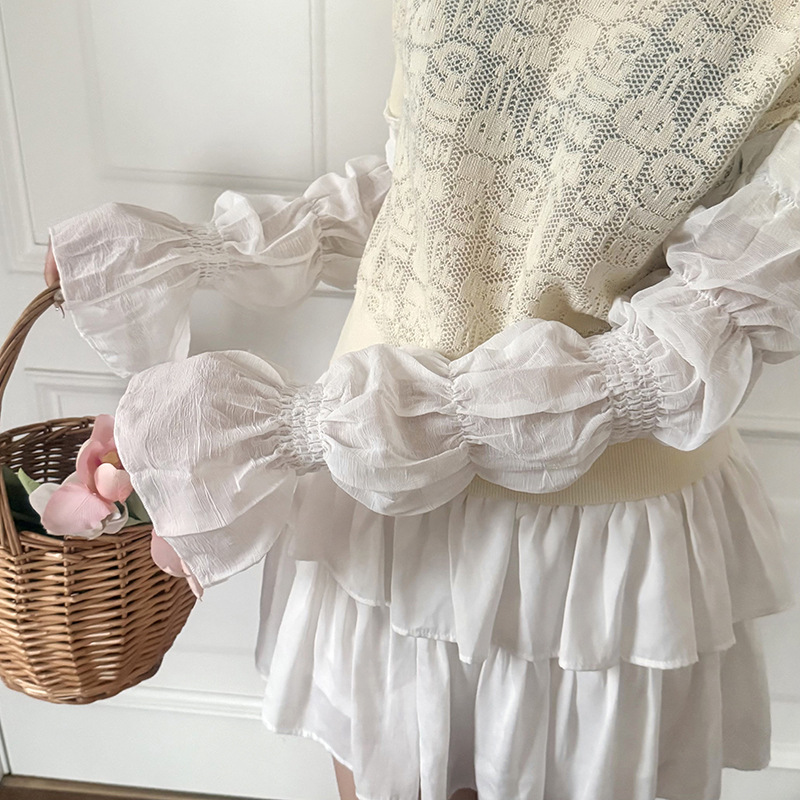 Super hermoso 2025 nueva manga de linterna fresca y dulce de alta calidad para mujer verano protector solar manga de trompeta versión extendida manga para exteriores