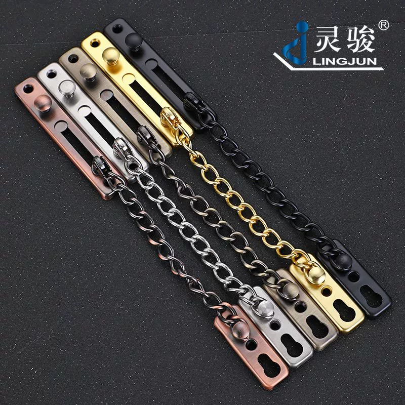 Противоугонная цепь с кнопкой из нержавеющей стали для гостиничных дверей, усиленная, с кнопкой для защиты от взлома