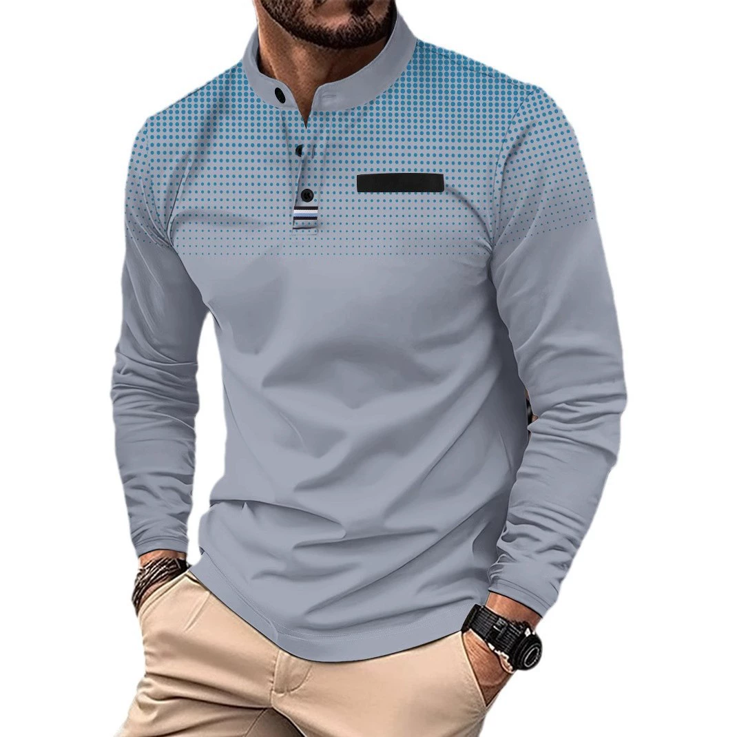 Autumn long-sleeve for leisure, polo, European style