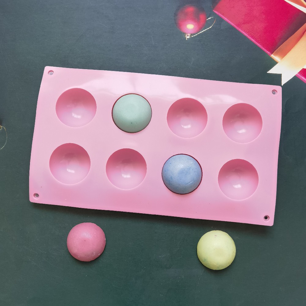 8 pequeñas semicirculares 433 molde de silicona para pastel de chocolate molde de pan herramientas de horneado