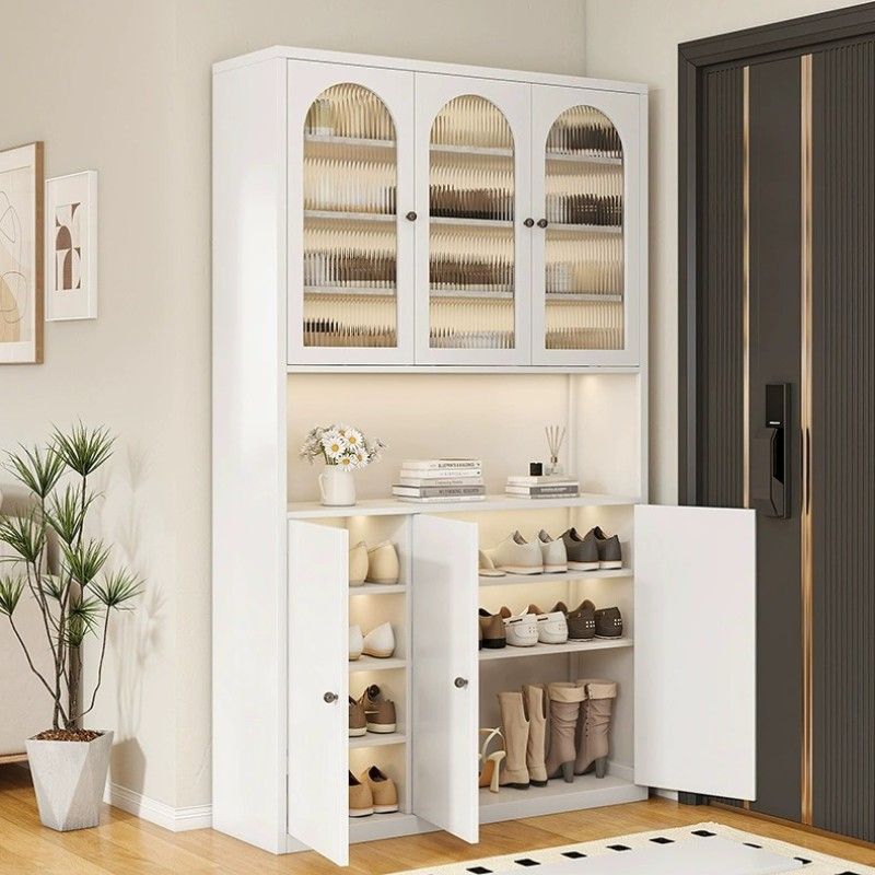 Iron Dust-Proof Entrance Ultra-Narrow Shoe Cabinet Internet Celebrity Light Luxury Multi-Layer Door Shoe Cabinet Bedroom Storage Cabinet Large Capacity Shoe Cabinet