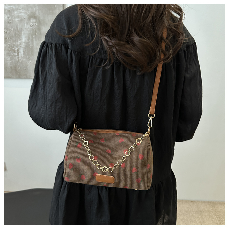 112g Weight Polyester Lining Material Zipper Closure Type Single Shoulder Strap Strap Type Pillow Shape Bag Bags Type Casual, Shopping Occasion Special Material Strawberry Pattern All Seasons Season Women's Gender Basic, Classic Style Style Cylindrical Shape Medium Size Women's Medium Special Strawberry Basic Classic Style Cylindrical Zipper Pillow Shape Bag 7