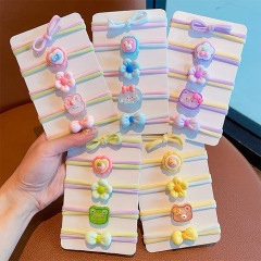 女の子の髪輪は頭を刺しても子供の皮筋の高弾力性の赤ちゃんの頭ひもの弾力性の良い女の子の高馬尾の髪ひもを傷つけない
