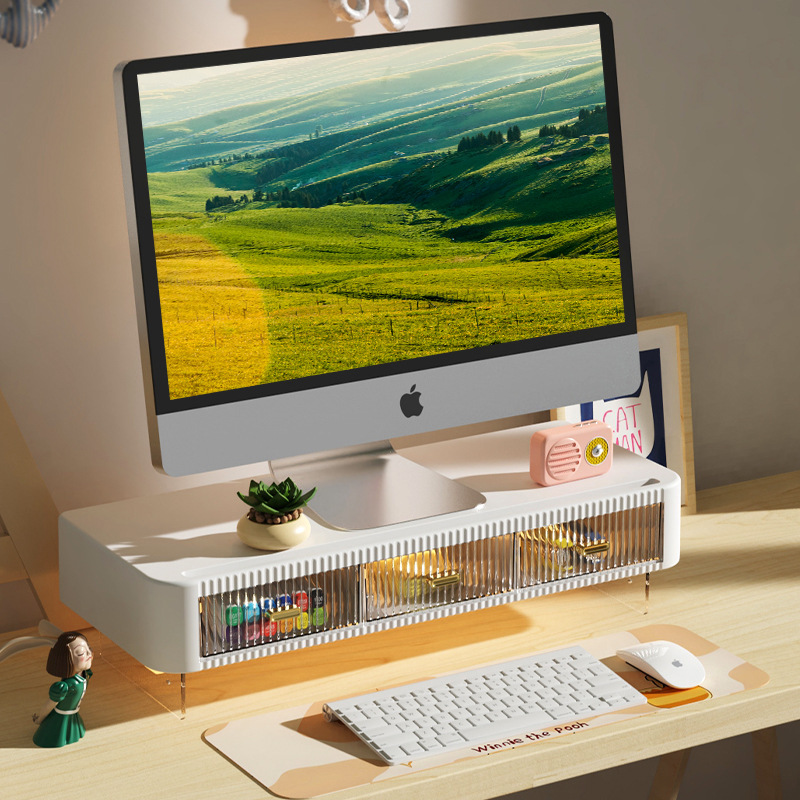 Office Storage Rack Drawer-Type Multi-Functional Desktop Monitor Stand Simple Desktop Computer Elevated Rack