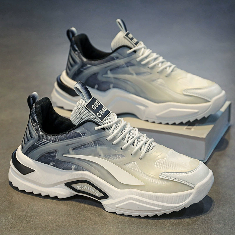 2024 новая новая молодежная дикая повседневная дышащая мужская обувь для увеличения толстой подошвы