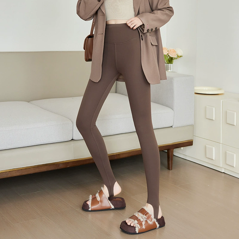 Demi-season fleece shark, leggings, yoga clothing, trousers, high waist, tight