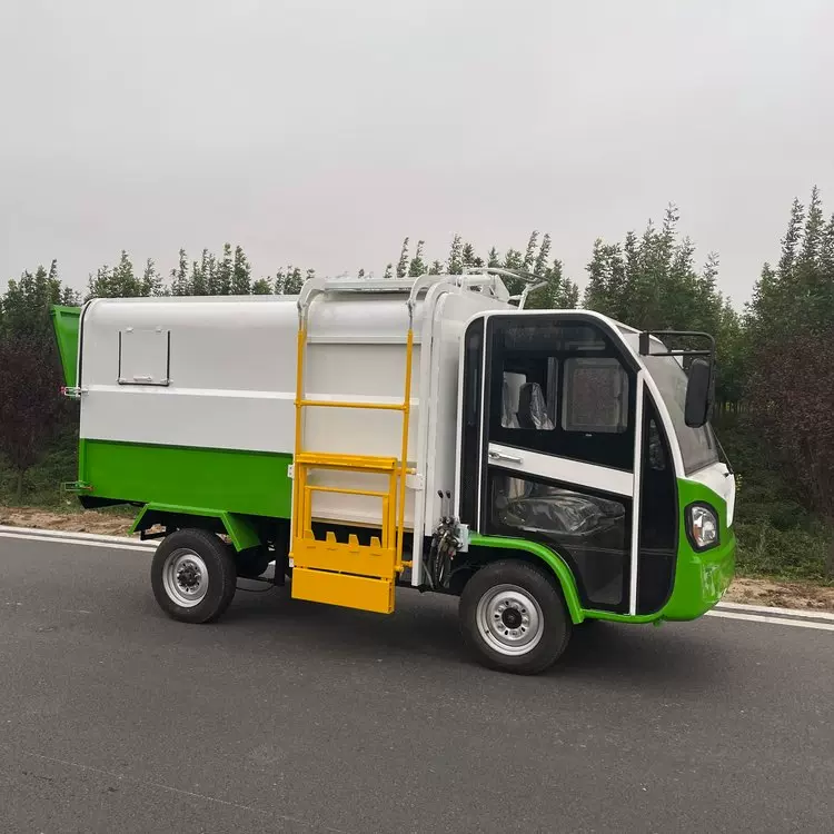电动小型四轮挂桶垃圾车 新能源垃圾运输车自装自卸垃圾清运车