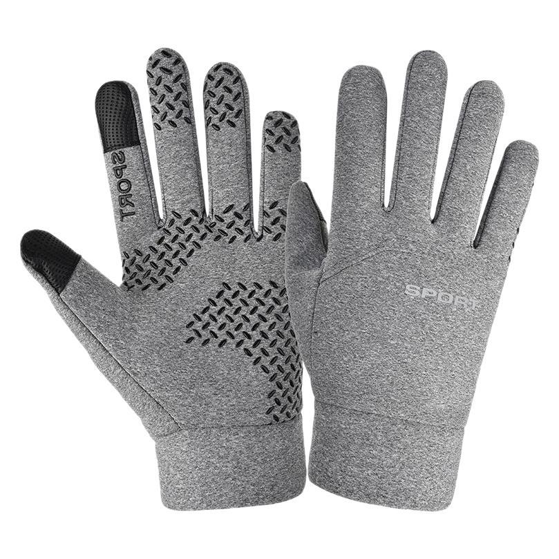 Hombre equipo deportivo al aire libre guantes de ciclismo otoño invierno cálido más vello impermeable pantalla táctil antideslizante conducir guantes de pesca