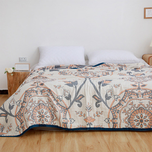 Factory-wholesale gauze towel blankets & throws—couple-style, four-season air-conditioning blankets, perfect for single or double sofas; also available as lightweight summer comforters.