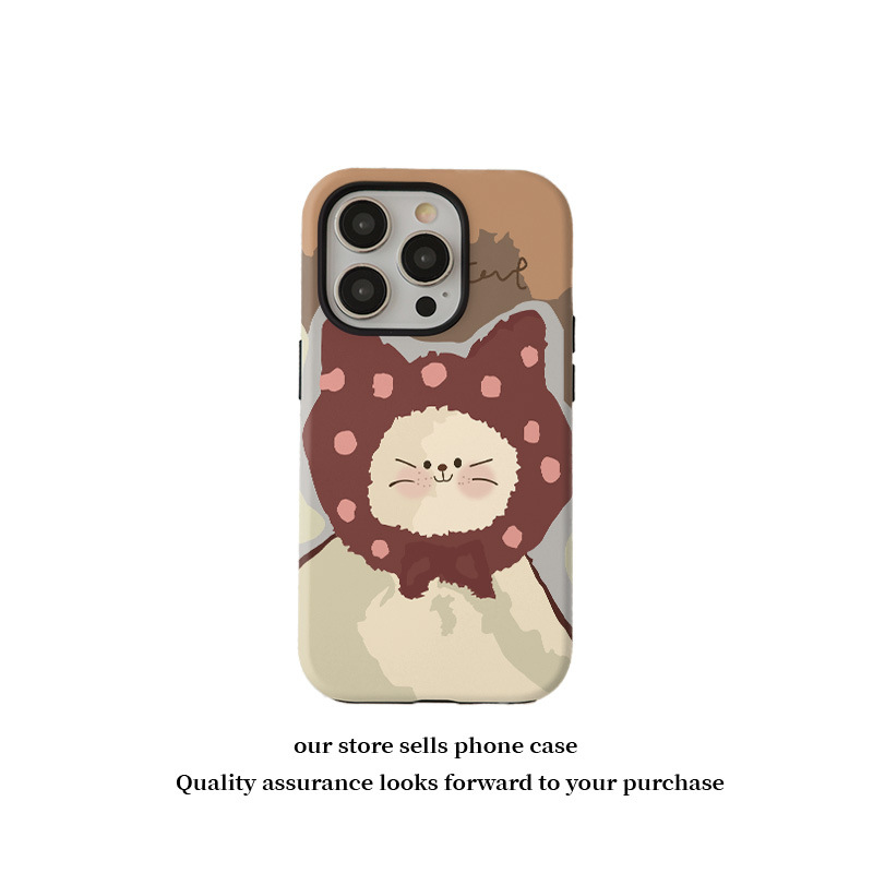 Niche Hat Cat Filin Two-in-One Apple 13 Mobile Phone Case 16 Suitable for 15promax Protection 14 Drop 12