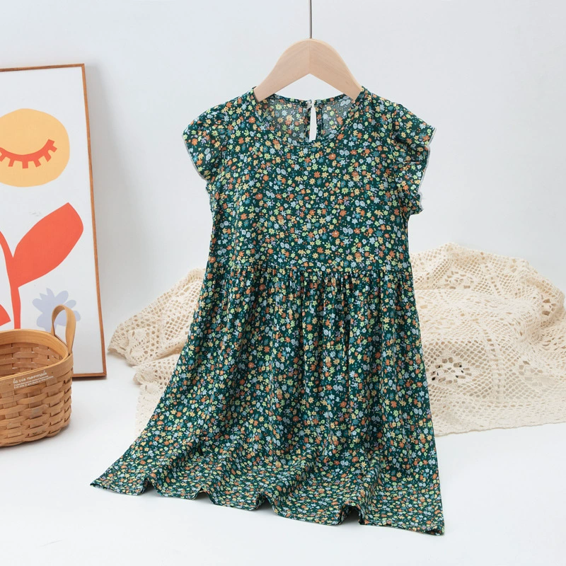 Summer summer clothing, vest, dress, girl's skirt, small princess costume sleevless, flowered