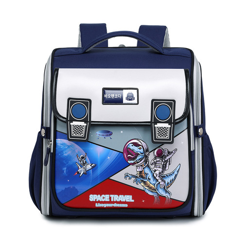 New cartoon anime fashionable primary school students horizontal one-piece back-to-school posture support backpack for children, large capacity double shoulder bag