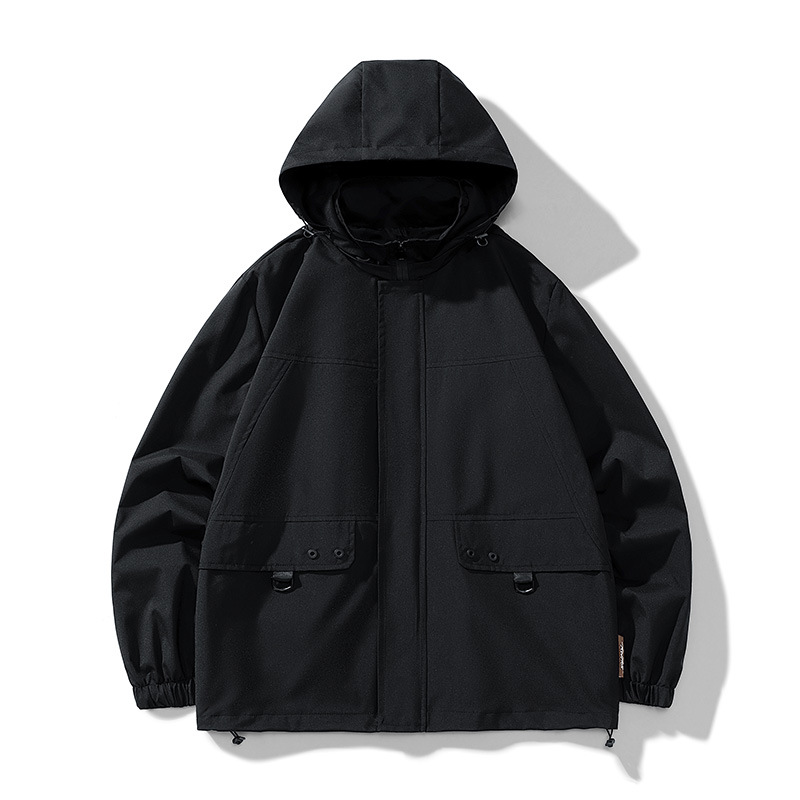 Men's Clothing men's jacket windproof and waterproof solid color windbreaker hooded sports spring and autumn couple jacket mountaineering clothes_voghion.com