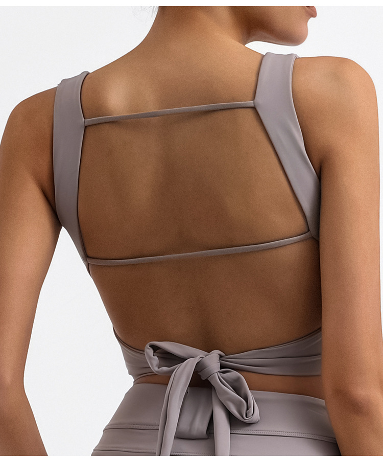 Comercio exterior transfronterizo Amazon deportes fitness chaleco belleza espalda alta elástica de secado rápido con almohadilla en el pecho nude yoga Sling top