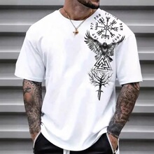 跨境欧美2024热卖国旗3D数码印花外穿百搭短袖T恤B121-276-280