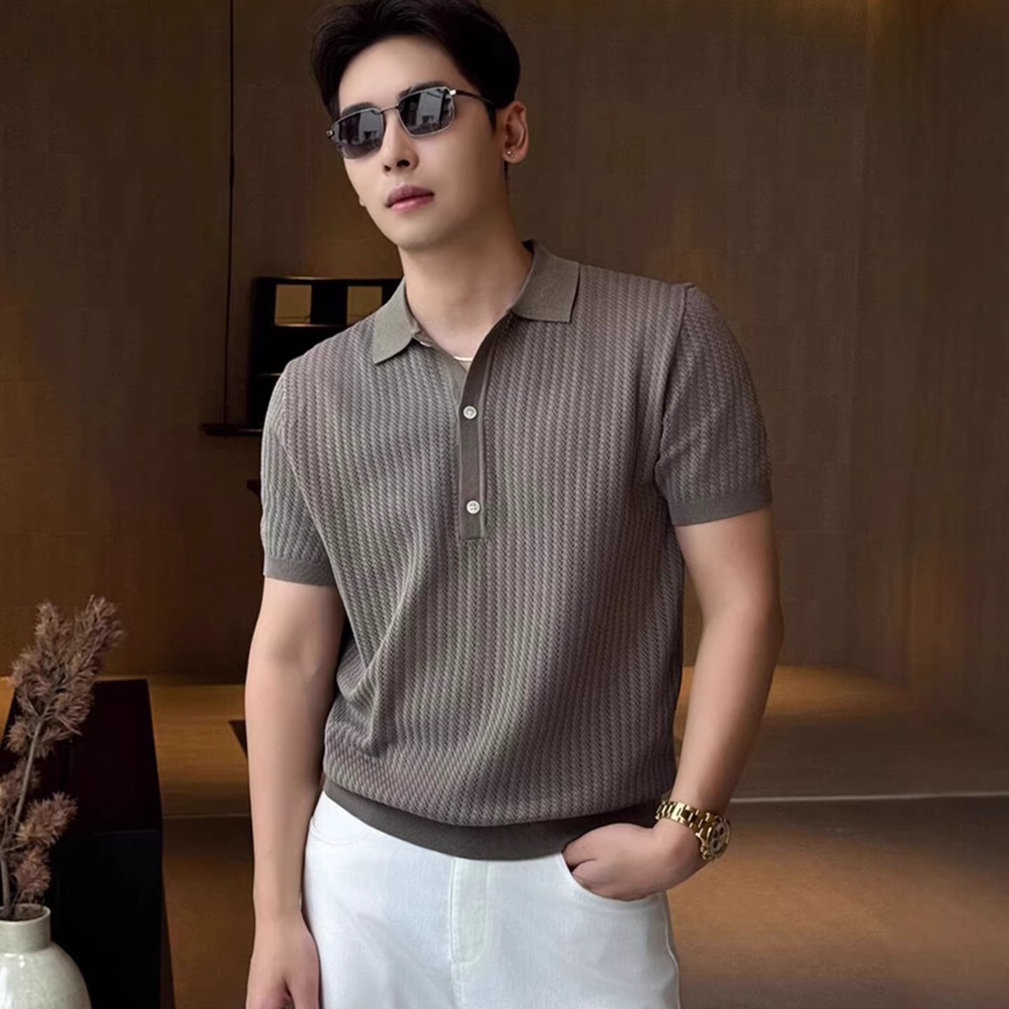 Camisas de punto de estilo antiguo, camisetas de manga corta, camisetas de hombre, texturas de verano comerciales, fábrica transfronteriza al por mayor image 10