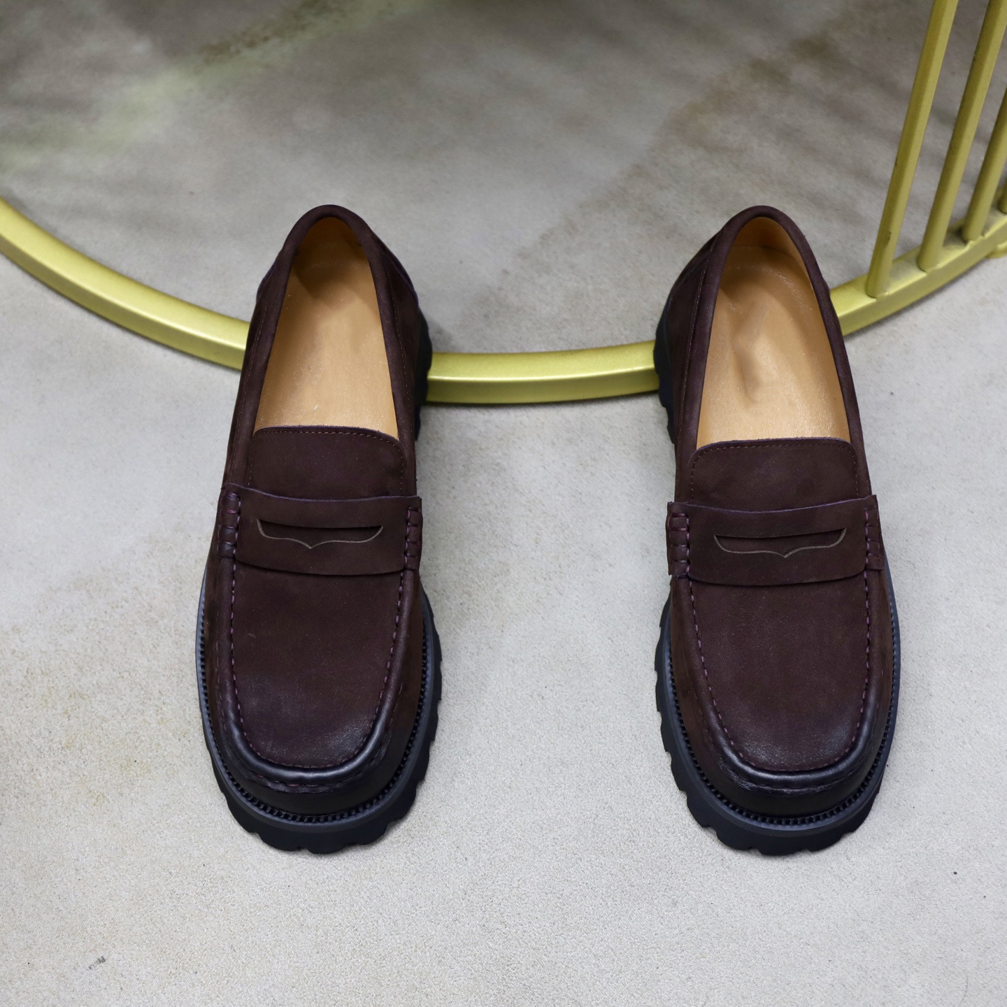 Quality Shoes Spring Summer New Retro Old Money Style Loafers Big Toe Brown Suede Shoes Men_vogvips.com
