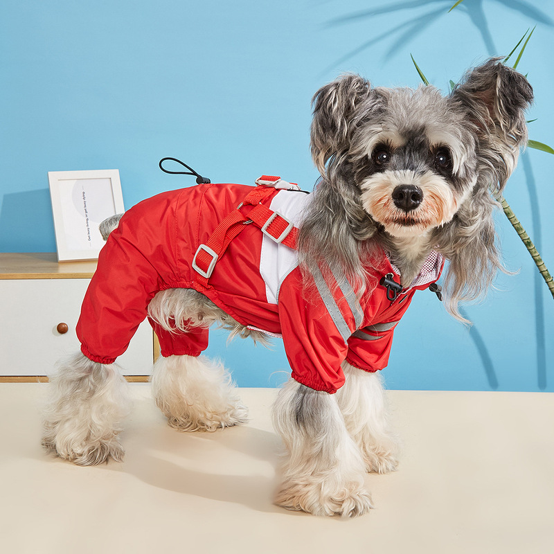 Pet Dog Clothing, Universal Raincoat, Large Dog Clothes, Small Dog Sweater, Outdoor Full-Cover Harness for Outings