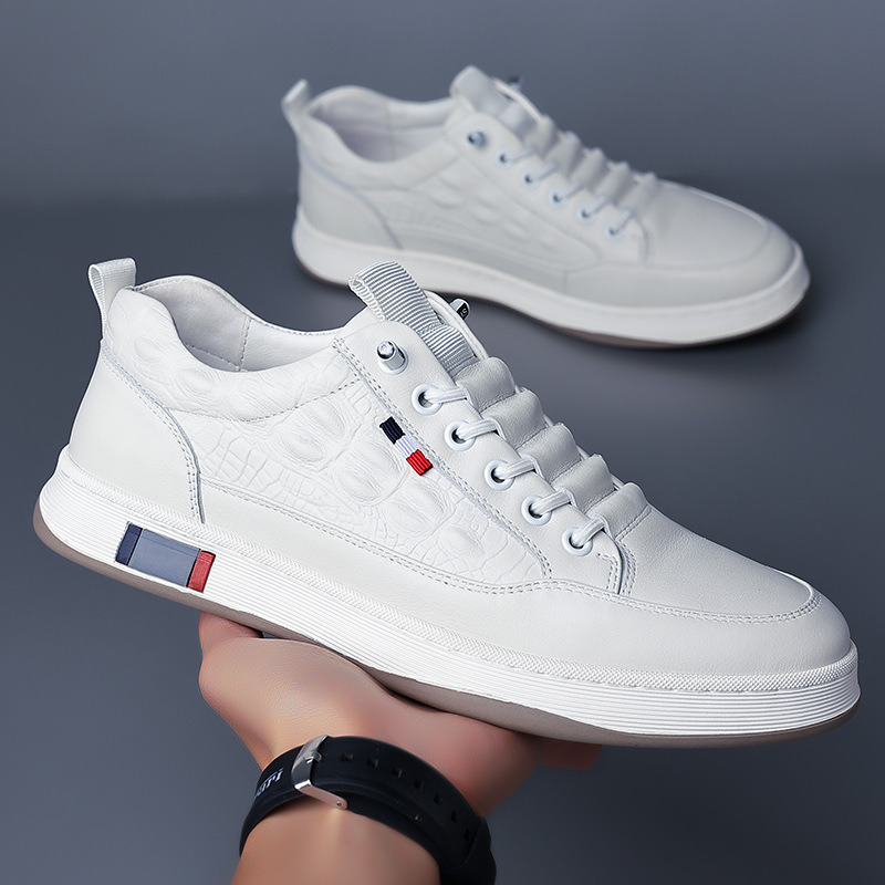 Soft Leather Sports Casual Shoes, Men's Retro Baita Shoes, Youth Workwear Trendy Shoes, Comfortable Non-Slip Leather Shoes Wholesale