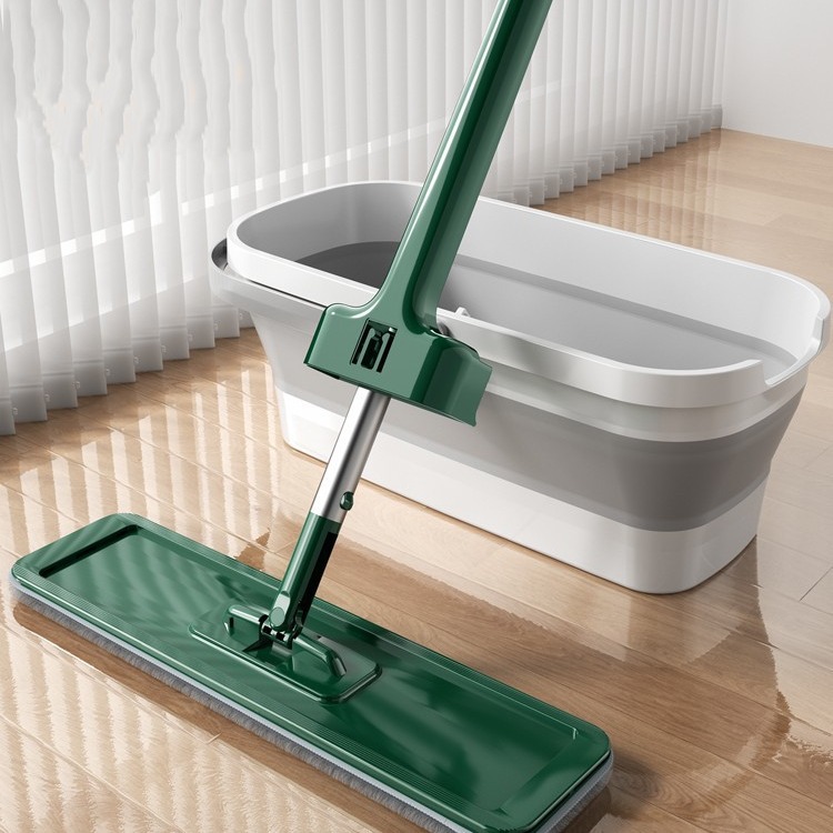 Fregona plana sin lavado a mano húmeda y seca de doble uso absorbente perezoso hogar fregona de piso de madera fregona artefacto entrega de una pieza