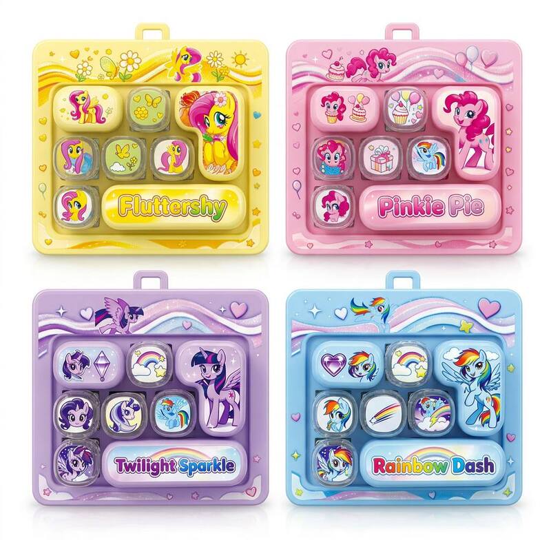 Trendy new 8-key My Little Pony keychain keyboard charm, a student's birthday gift, a press-and-play toy