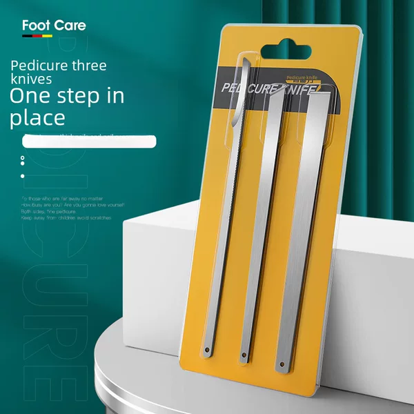 Factory Ready-Made Pedicure Knife to Remove Dead Skin, Scrape Calluses, Nail Groove Onychomycosis, Professional Pedicure Three-Knife Tool Set