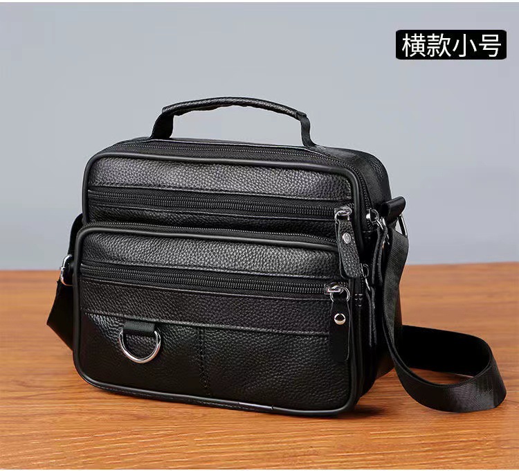 Bolso de hombre de cuero de nuevo estilo, bolso de mensajero de calidad, bolso casual de alta gama, mochila de cuero suave, bolso de hombro de piel de vaca de primera capa, bolso