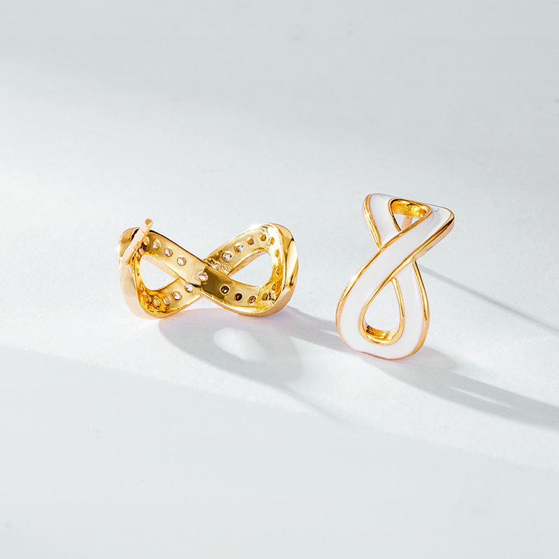 Pendientes cruzados de gota de aceite de estilo francés pendientes de plata esterlina 925 de alto grado de lujo ligero diseño de nicho de oro amarillo pendientes de 8 palabras pendientes para mujeres