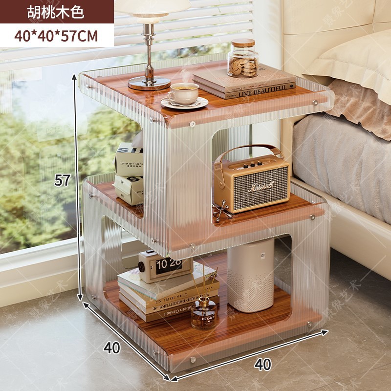 Mesa de té creativa sala de estar sofá acrílico minimalista gabinete lateral almacenamiento mesa pequeña dormitorio mesilla de cabecera