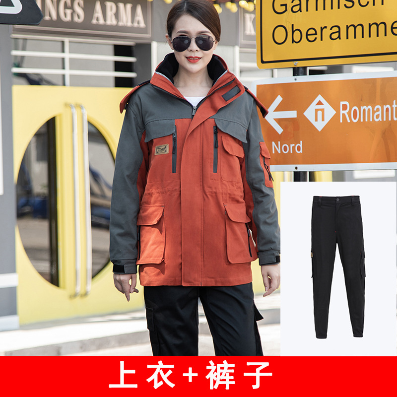 Invierno de algodón de lana con ropa de trabajo de algodón para hombres, ropa de algodón caliente y gruesa, ropa de protección laboral, chaqueta de algodón, ropa de asalto a prueba de frío