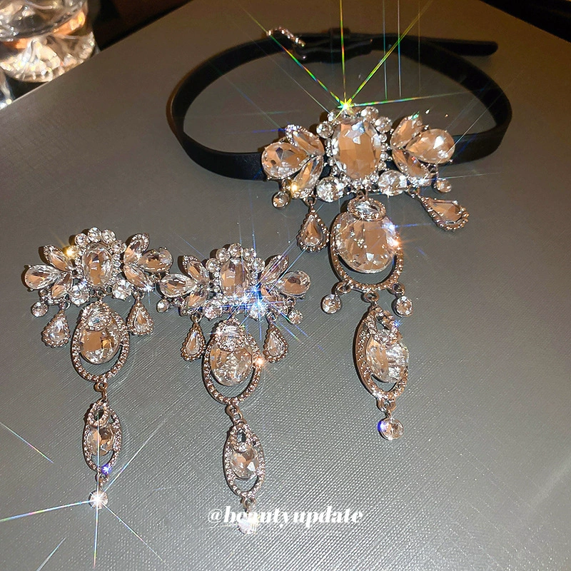 Серебряная игла, серьги, ожерелье, цепочка, набор в стиле ретро, французский ретро стиль, оптом