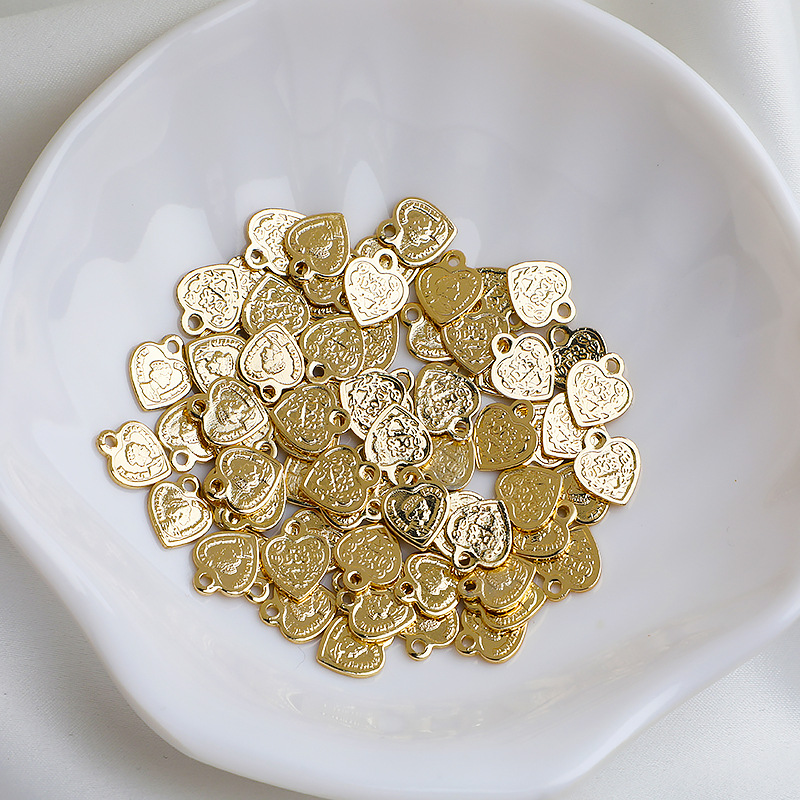 Hole 1~1.9mm Hole Size 1 Piece 12.5*10mm 8*10mm Hole 1~1.9mm Metal Letter Heart Shape Jewelry Accessories Pendant