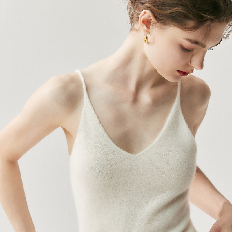 Minimalist~Soft Cashmere Knit Camisole for Women, V-Neck, Slim Fit, Versatile, Thin Strap Tank Top, Base Layer, 2026 New Sweater Minimalist~Soft Cashmere Knit Camisole for Women, V-Neck, Slim Fit, Versatile, Thin Strap Tank Top, Base Layer, 2026 New Sweater