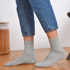 襪子秋冬男士淨色中筒襪休閒中筒黑白色商務純色長襪男襪廠家批發