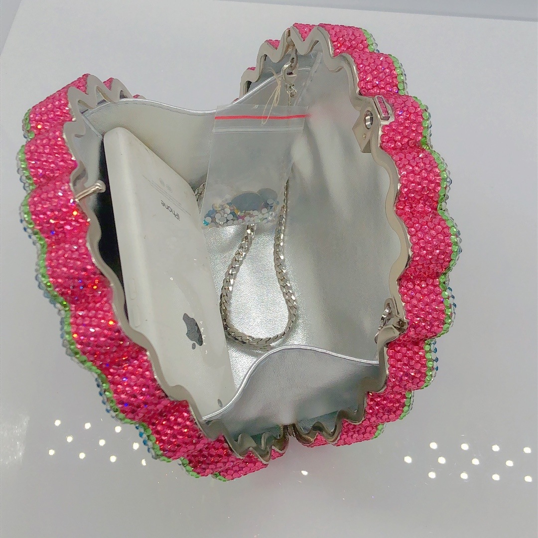 BL047 Peacock Open-Screen Diamond Banquet Bag
