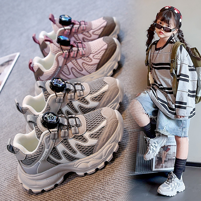 儿童运动鞋2025秋季新款男童登山鞋旋转扣防滑耐磨女童老爹鞋潮|undefined