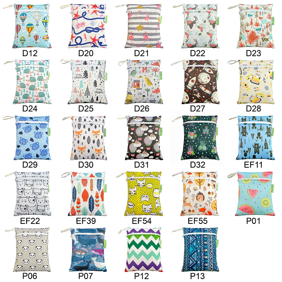 Водонепроницаемая сумка с одной молнией, сумка для хранения детской коляски, Накладка для груди, гигиеническая салфетка, подгузник, влажный и сухой мешок, водонепроницаемая сумка для хранения 22*18 см