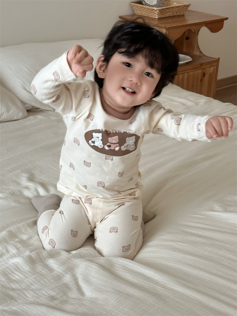 Niños pijamas de otoño set de ropa de bebé set de ropa de otoño ropa de otoño ropa infantil 2025 nuevo