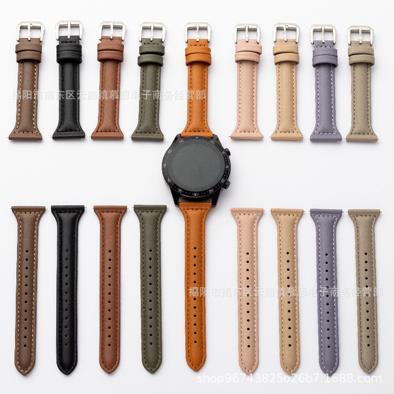Suitable for Huawei Gt5 Small Waist Leather Strap 42mm Watch Gt4 41mm Watch Strap for Women 18mm Wristband for Women