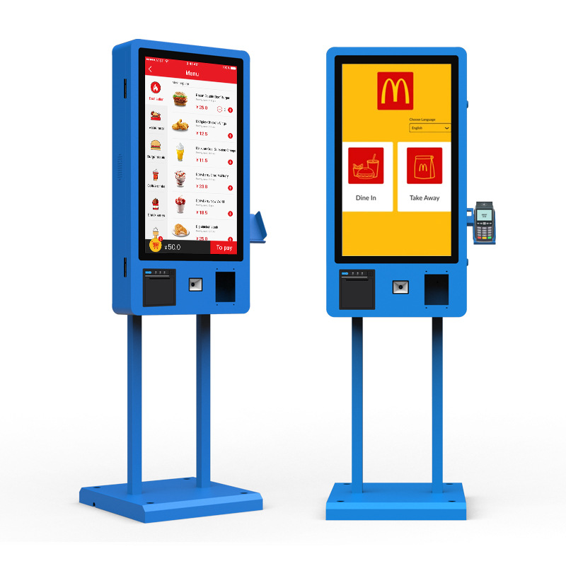 32寸国外定制款点餐机超市自助收银一体机触摸自助结算终端智能