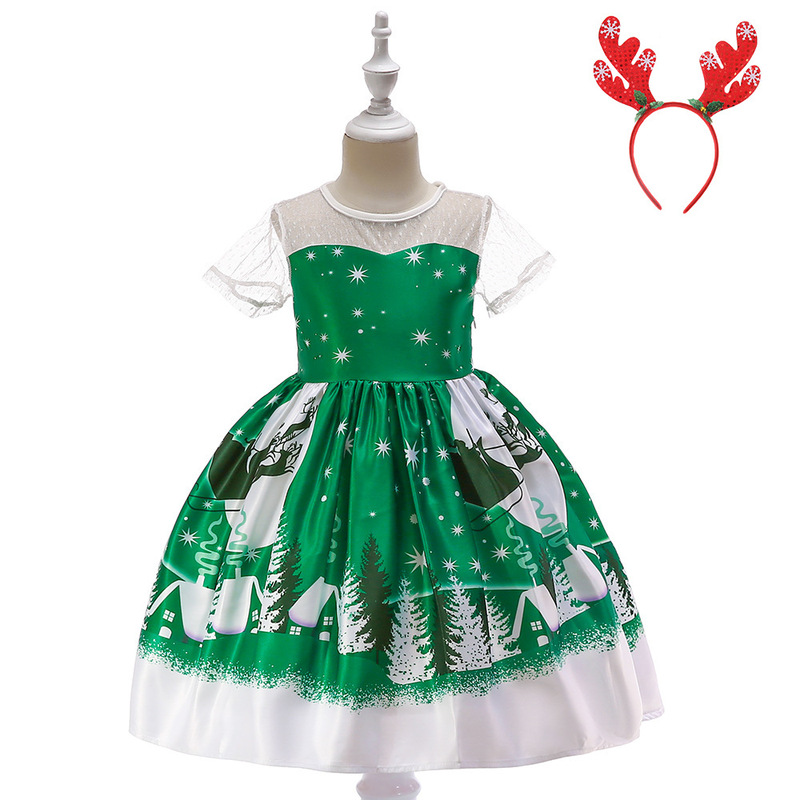女の子クリスマスドレスクリスマスドレスパーティーコスチューム子供cosサンタクロースコスチュームプリンセスドレス|undefined