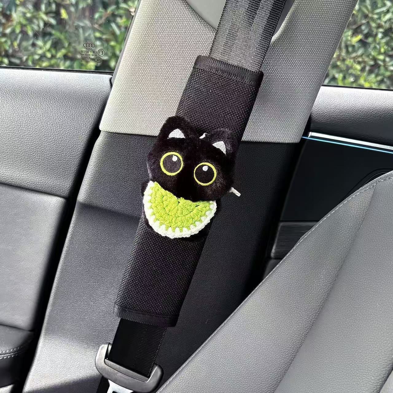 Squeaky Kitten Doll Seat Belt Shoulder Pad Cute Super Cute Stuffed Doll Car Interior Decoration Dropshipping